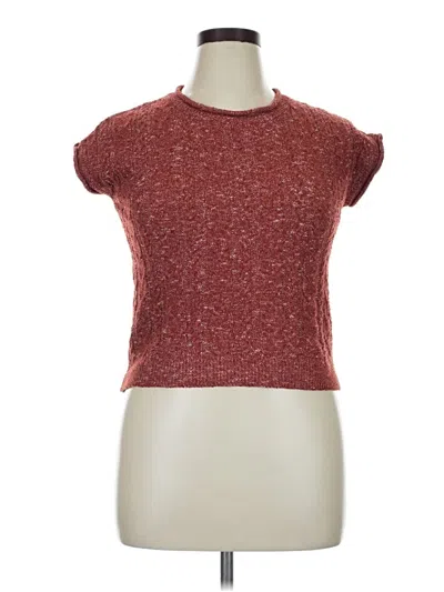 Pre-owned Assorted Brands Short Sleeve Top Burgundy Crew Neck Tops