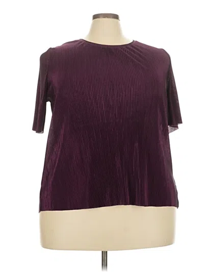 Pre-owned Assorted Brands Short Sleeve Top Burgundy Mock Neckline Tops