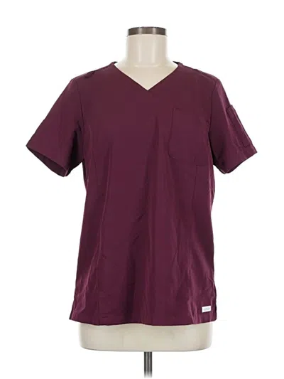 Pre-owned Assorted Brands Short Sleeve Top Burgundy V Neck Tops