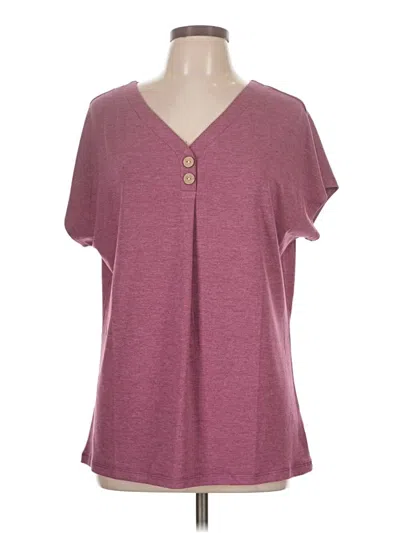 Pre-owned Assorted Brands Short Sleeve Top Burgundy V-neck Tops