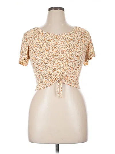 Pre-owned Assorted Brands Short Sleeve Top Gold Sweetheart Neckline Tops
