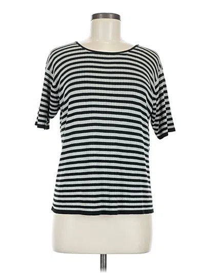 Pre-owned Assorted Brands Short Sleeve Top Gray Boatneck Tops