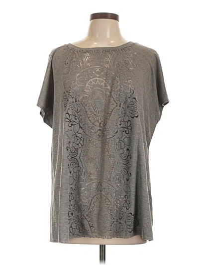Pre-owned Assorted Brands Short Sleeve Top Gray Boatneck Tops