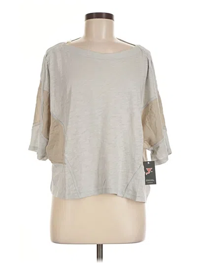 Assorted Brands Short Sleeve Top Gray Cold Shoulder Neckline Tops