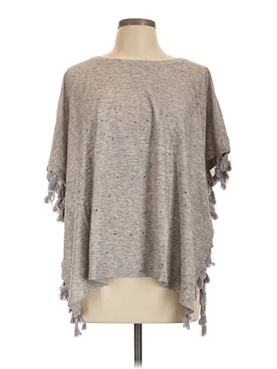 Assorted Brands Short Sleeve Top Gray Cold Shoulder Neckline Tops