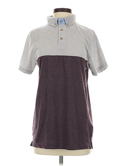 Pre-owned Assorted Brands Short Sleeve Top Gray Collared Neckline Tops