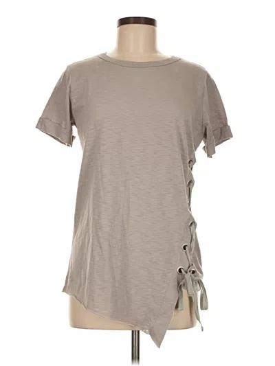 Pre-owned Assorted Brands Short Sleeve Top Gray Crew Neck Tops