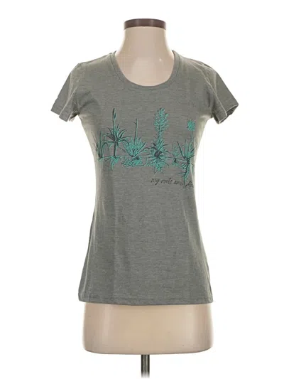 Pre-owned Assorted Brands Short Sleeve Top Gray Crew Neck Tops