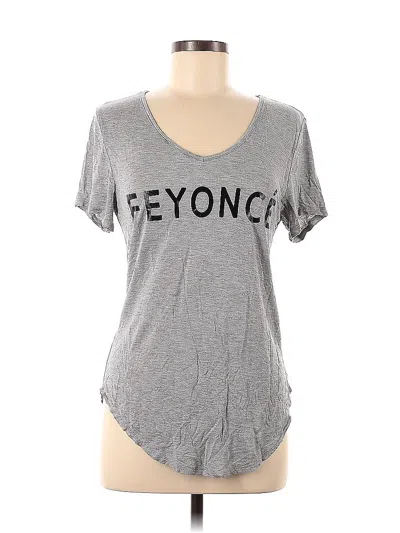 Pre-owned Assorted Brands Short Sleeve Top Gray Keyhole Neckline Tops
