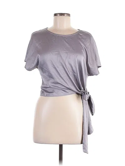 Pre-owned Assorted Brands Short Sleeve Top Gray Keyhole Neckline Tops