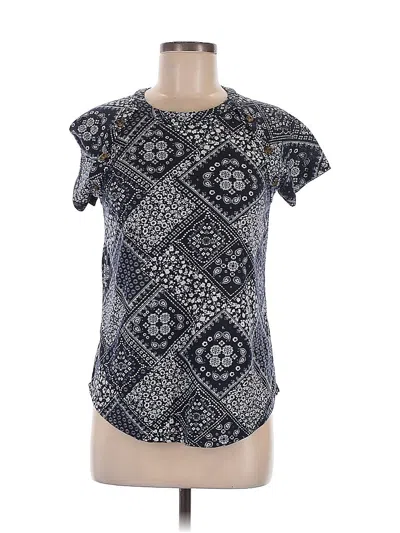 Pre-owned Assorted Brands Short Sleeve Top Gray Keyhole Neckline Tops