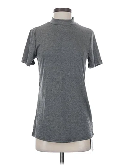 Pre-owned Assorted Brands Short Sleeve Top Gray Mock Neckline Tops