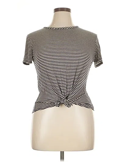 Pre-owned Assorted Brands Short Sleeve Top Gray Mock Neckline Tops