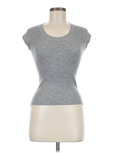 Pre-owned Assorted Brands Short Sleeve Top Gray Scoop Neck Tops