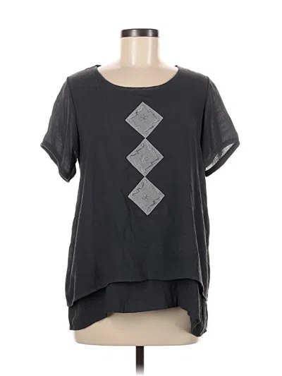 Pre-owned Assorted Brands Short Sleeve Top Gray Square Neckline Tops