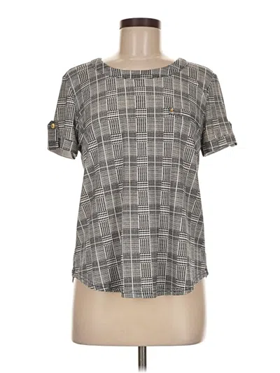 Pre-owned Assorted Brands Short Sleeve Top Gray Square Neckline Tops