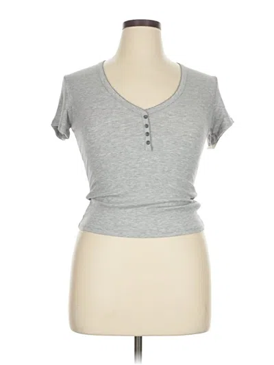 Pre-owned Assorted Brands Short Sleeve Top Gray Sweetheart Neckline Tops