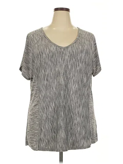 Pre-owned Assorted Brands Short Sleeve Top Gray V Neck Tops