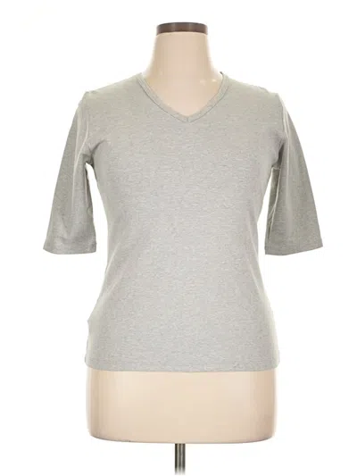 Pre-owned Assorted Brands Short Sleeve Top Gray V-neck Tops
