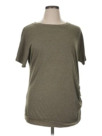 Pre-owned Assorted Brands Short Sleeve Top Green Crew Neck Tops