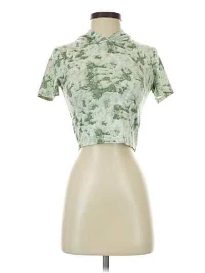 Pre-owned Assorted Brands Short Sleeve Top Green High Neck Tops