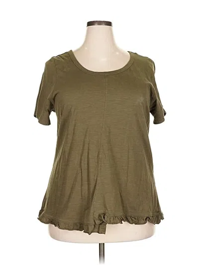 Pre-owned Assorted Brands Short Sleeve Top Green Scoop Neck Tops