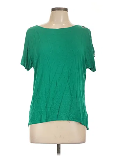 Pre-owned Assorted Brands Short Sleeve Top Green Scoop Neck Tops