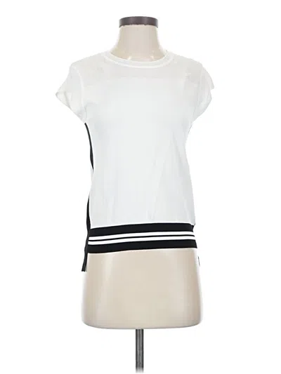 Pre-owned Assorted Brands Short Sleeve Top Ivory Boatneck Tops In White