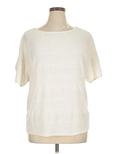 Pre-owned Assorted Brands Short Sleeve Top Ivory Boatneck Tops In White