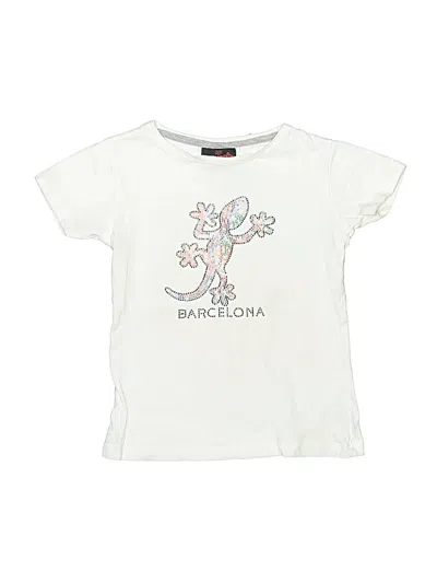 Pre-owned Assorted Brands Kids' Short Sleeve Top Ivory Crew Neck Tops