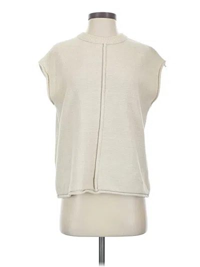 Pre-owned Assorted Brands Short Sleeve Top Ivory High Neck Tops