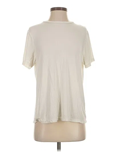 Pre-owned Assorted Brands Short Sleeve Top Ivory Mock Neckline Tops In White