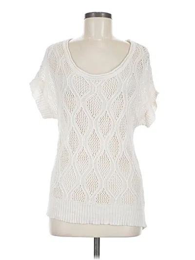 Pre-owned Assorted Brands Short Sleeve Top Ivory Scoop Neck Tops
