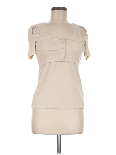 Assorted Brands Short Sleeve Top Ivory Strapless Neckline Tops