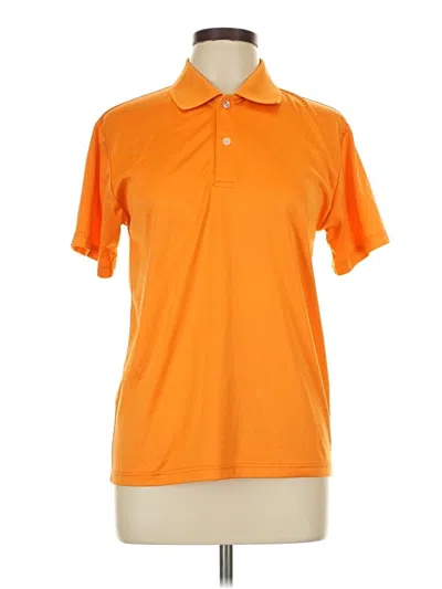 Pre-owned Assorted Brands Short Sleeve Top Orange Collared Neckline Tops
