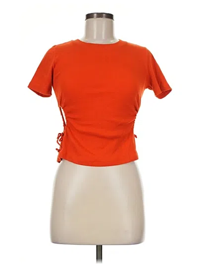 Pre-owned Assorted Brands Short Sleeve Top Orange Crew Neck Tops