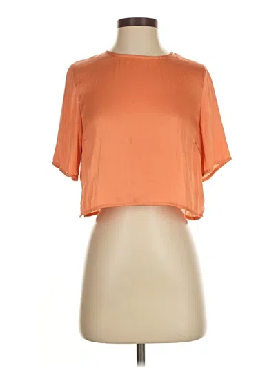 Pre-owned Assorted Brands Short Sleeve Top Orange Keyhole Neckline Tops