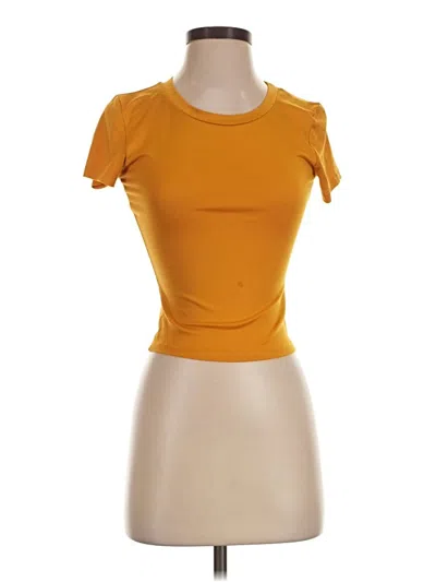 Pre-owned Assorted Brands Short Sleeve Top Orange Keyhole Neckline Tops