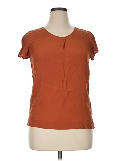 Pre-owned Assorted Brands Short Sleeve Top Orange Keyhole Neckline Tops