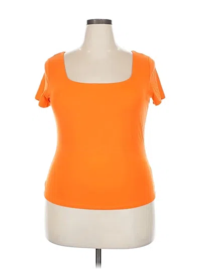 Assorted Brands Short Sleeve Top Orange Sweetheart Neckline Tops