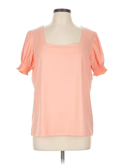 Pre-owned Assorted Brands Short Sleeve Top Orange Sweetheart Neckline Tops