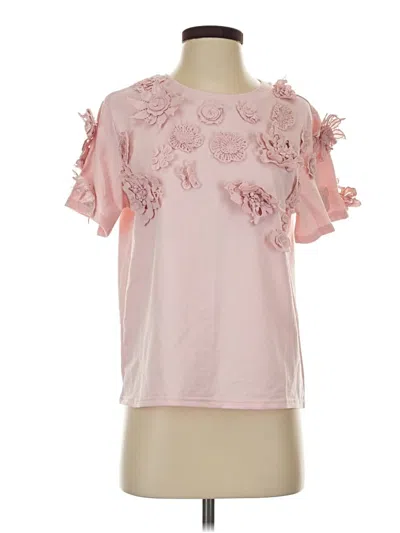 Pre-owned Assorted Brands Short Sleeve Top Pink Cold Shoulder Neckline Tops
