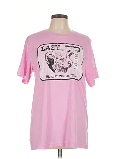 Assorted Brands Short Sleeve Top Pink Crew Neck Tops