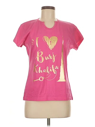 Assorted Brands Short Sleeve Top Pink Keyhole Neckline Tops