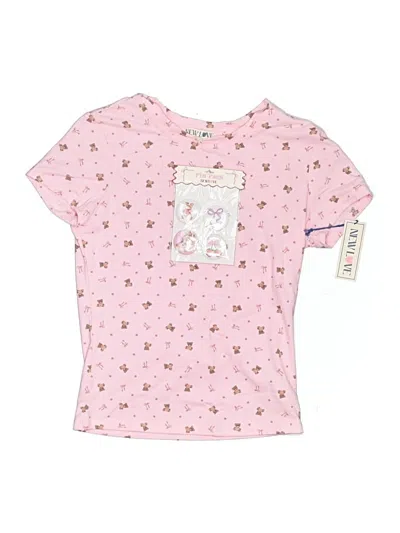 Pre-owned Assorted Brands Kids' Short Sleeve Top Pink Keyhole Neckline Tops