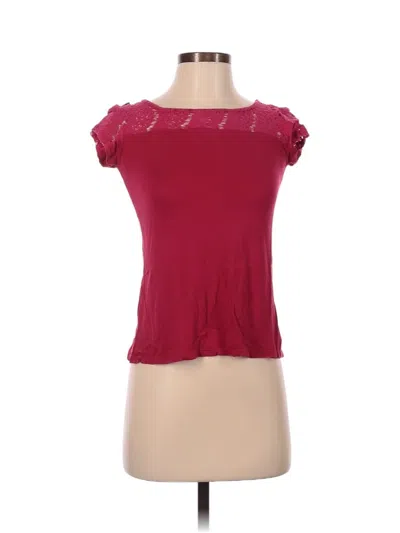 Pre-owned Assorted Brands Short Sleeve Top Pink Sweetheart Neckline Tops