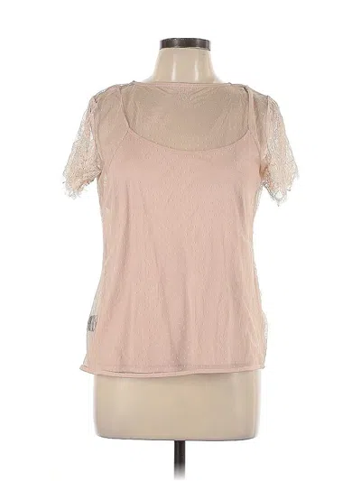 Pre-owned Assorted Brands Short Sleeve Top Pink Sweetheart Neckline Tops