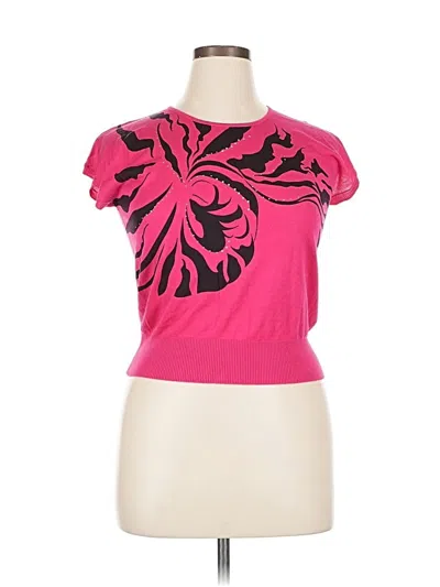 Pre-owned Assorted Brands Short Sleeve Top Pink Sweetheart Neckline Tops