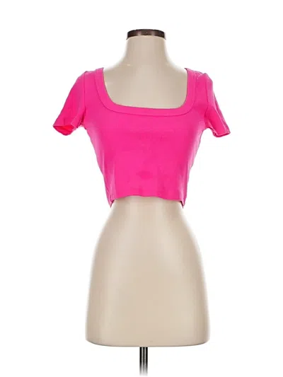 Pre-owned Assorted Brands Short Sleeve Top Pink Sweetheart Neckline Tops