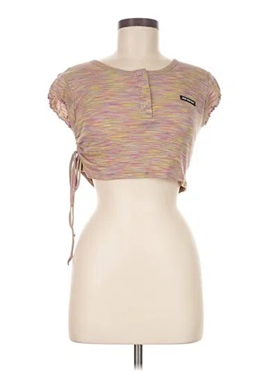 Pre-owned Assorted Brands Short Sleeve Top Pink Sweetheart Neckline Tops